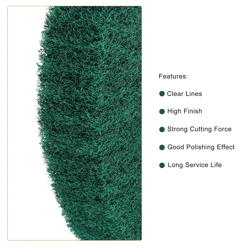 100/125/150/200/250/300 ミリメートル不織布研磨フラップホイールグリーンナイロン繊維研磨バフホイールディスク 20 ミリメートルボア 1 ''厚さ