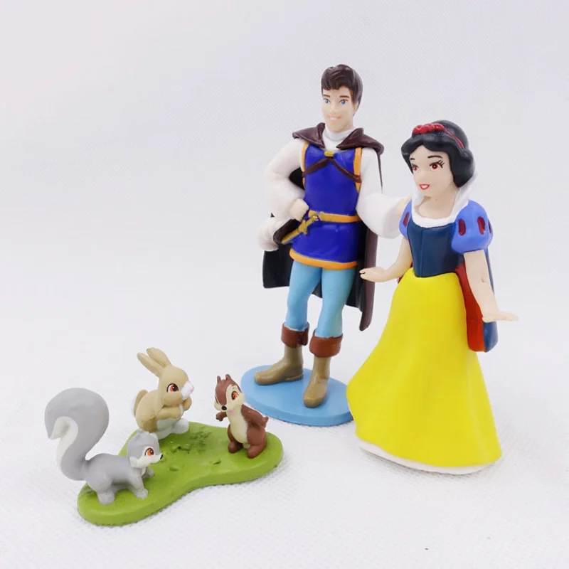 8pcs Disney Snow White and The Seven Dwarfs Figure Toy Witch Empress Prince Charming Dwarf Action Figures Model Doll Kids Gifts