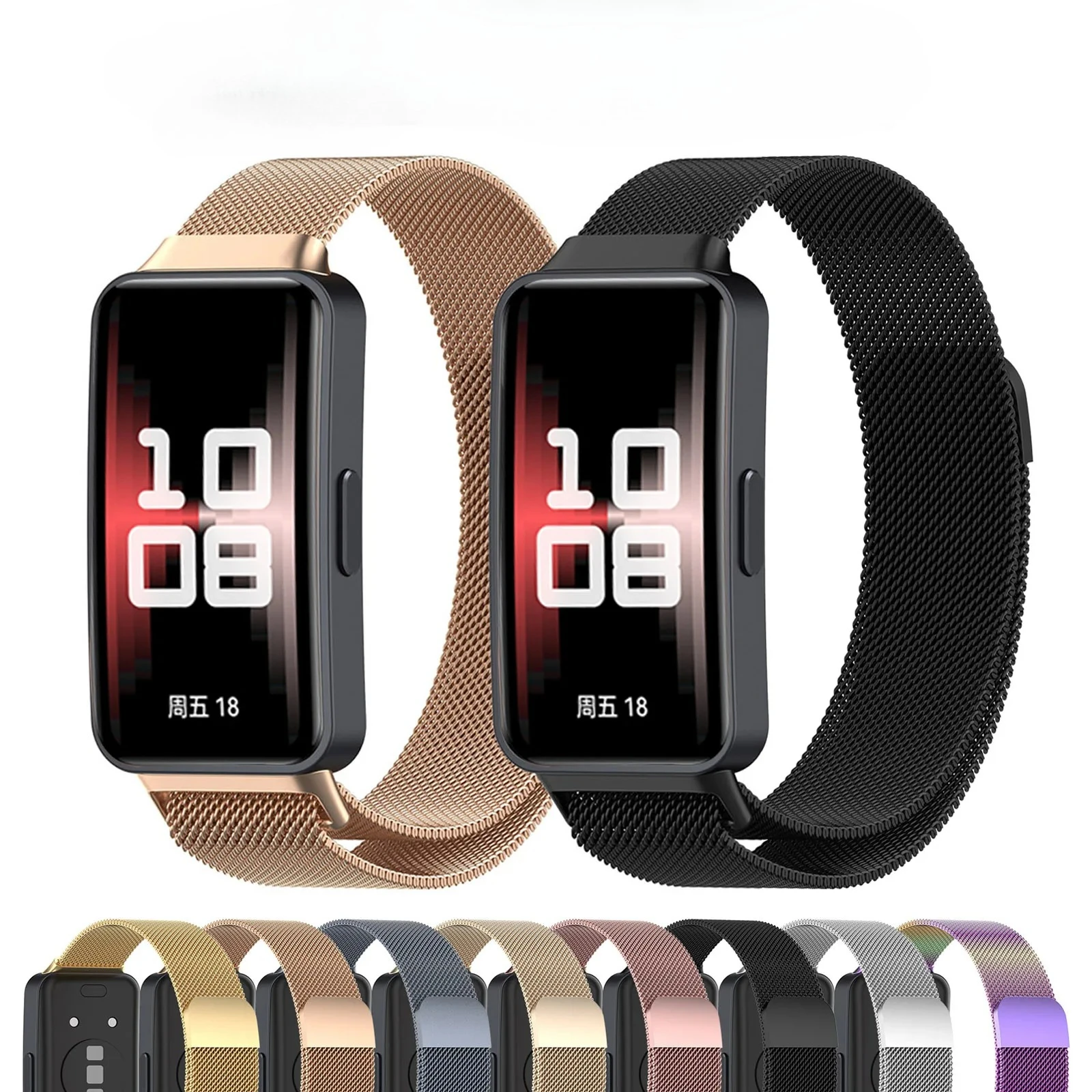 Magnetic Loop Strap For Huawei Band 11 pro 10 9/8 Smart watch correa Metal Stainless Steel Bracelet Huawei Band 8 9 10 11 NFC