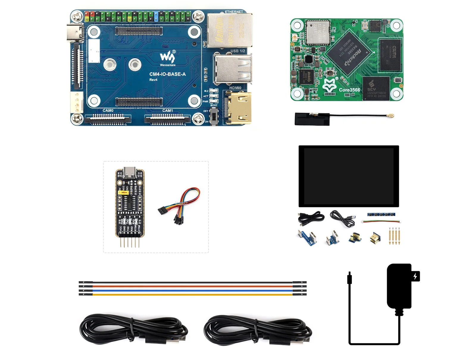 

Комплект модуля Core3566 G, с 4 Гб ОЗУ/базовой платой CM4/8-дюймовым емкостным сенсорным дисплеем, совместим с Raspberry Pi CM4