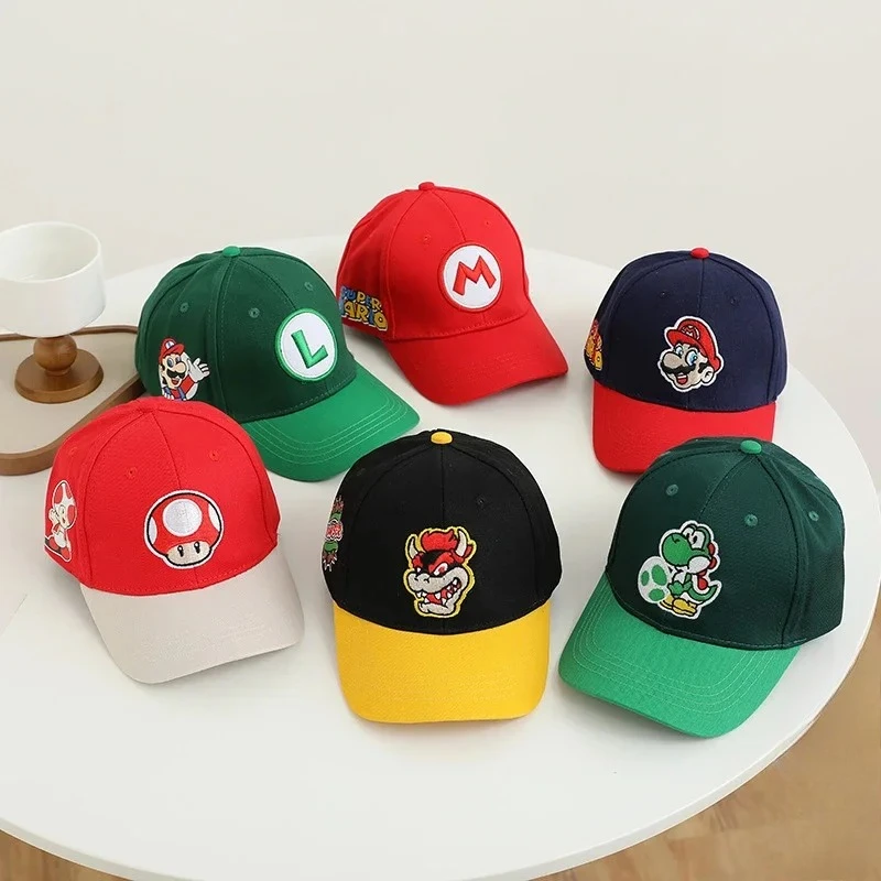 Peripheral Marios Baseball Caps Figure Bowser Luigi Yoshi New Cosplay Sun Hats Cute Cartoon Adjustable Hip Hop Hats view 2