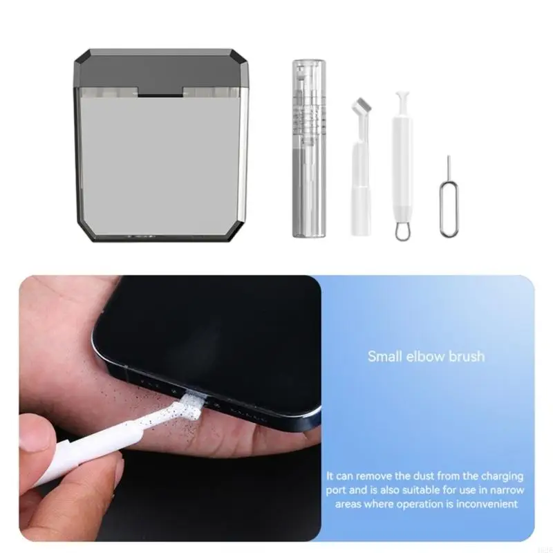 462E Professional 17 Piece Device Cleaning Including Brushes Cloth And Tools For Phones Laptops Electronics Cleaner