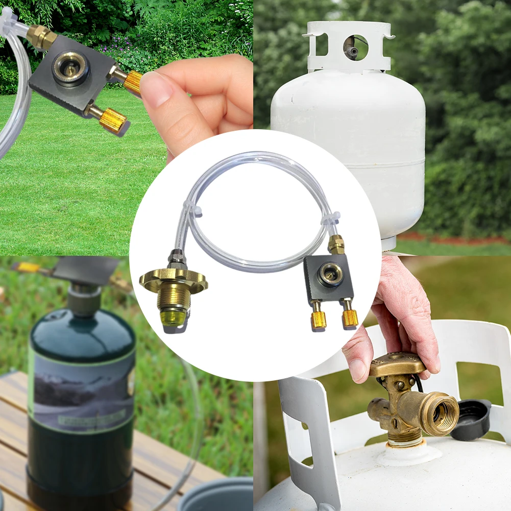 

Небольшой адаптер для заправки баллона с пропаном, взрывозащищенный адаптер для муфты плоского бензобака, адаптер для заправки газовой плиты для приготовления пищи на открытом воздухе