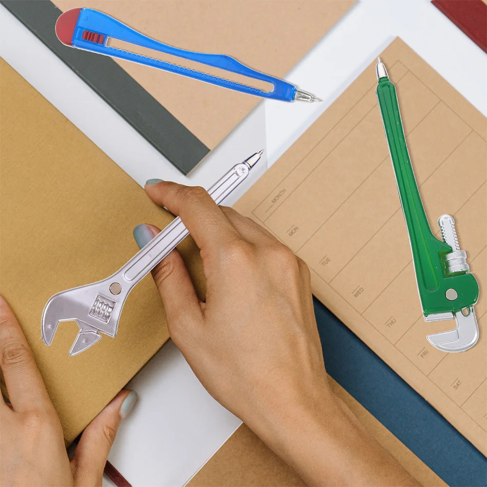 

6Pcs Writing Pens Hardware Shaped Ballpoint Pen Smooth Ink Flow for Daily Use Creative Student Office Supplies