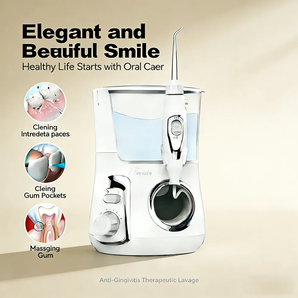 

Электрический ирригатор для полости рта 800 мл, 10 регулируемых настроек, 5 насадок, для свежего дыхания и комплексной чистки