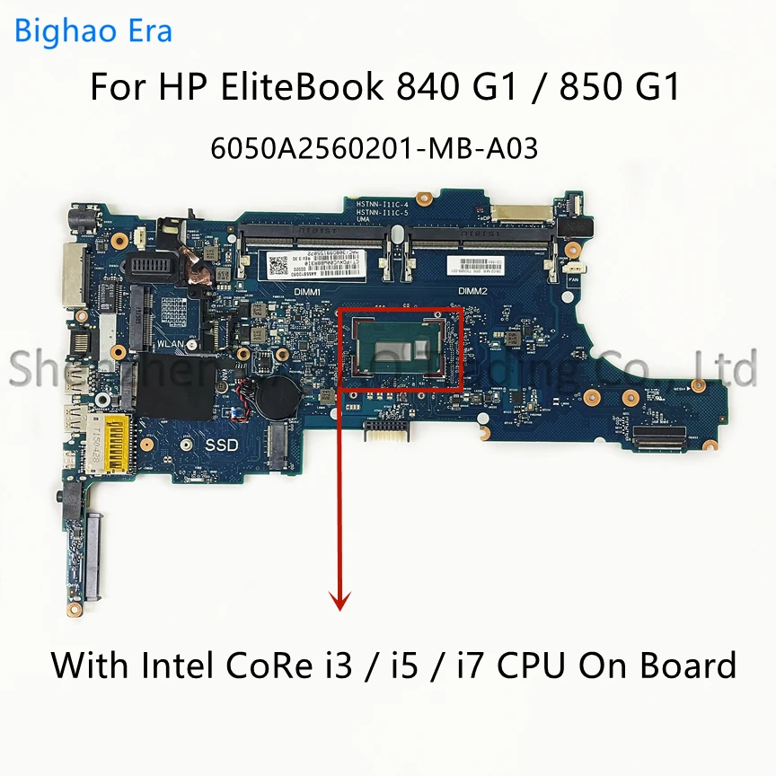 6050A2560201-MB-A03 For HP EliteBook 840 G1 850 G1 Laptop Motherboard With i3 i5 i7 CPU SPS:730810-001 730808-601 802515-601