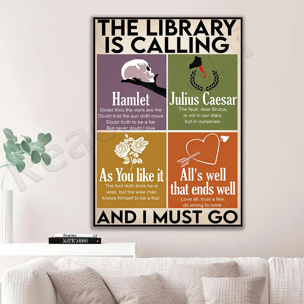 The library of book lovers posters beckons me to publish, publish home decoration posters as I like