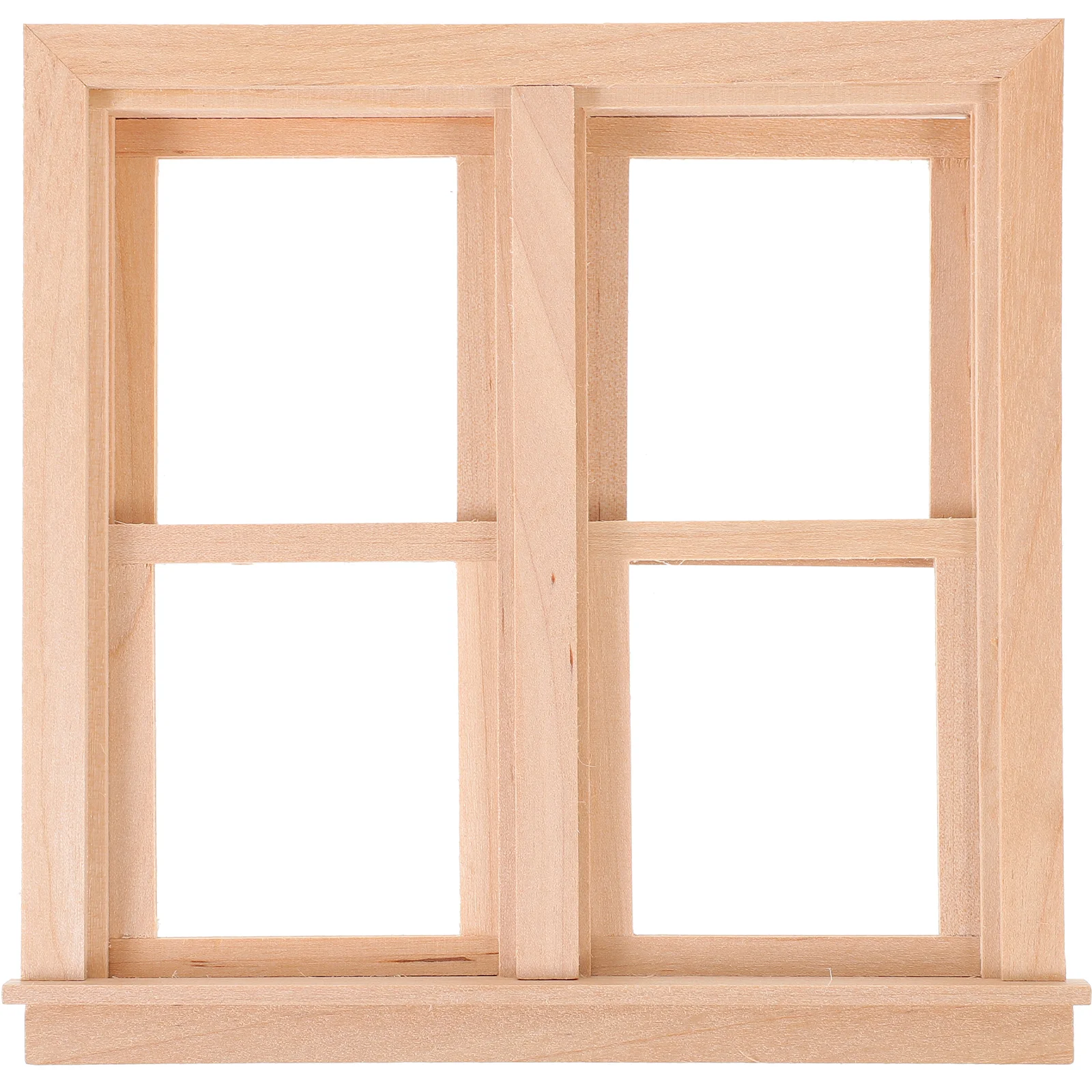 Miniature Window Frame House Supplies Dollhouse Furniture Door and Model Wooden Scene Ornaments Sliding Tiny Homes