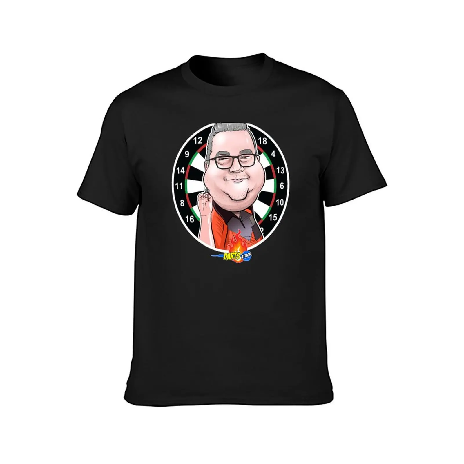 Caricatura Stephen Bunting by Darts Attack T-Shirt anime clothes blanks Men's t-shirt