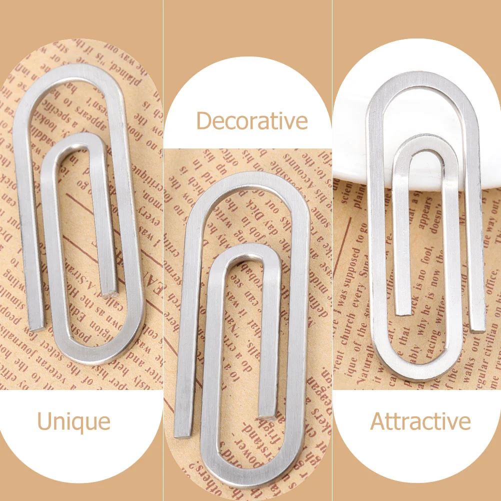 2 Pcs Two Paper Clip Clips Creative Standard Money Fixing Clamp Office Slim Wallet