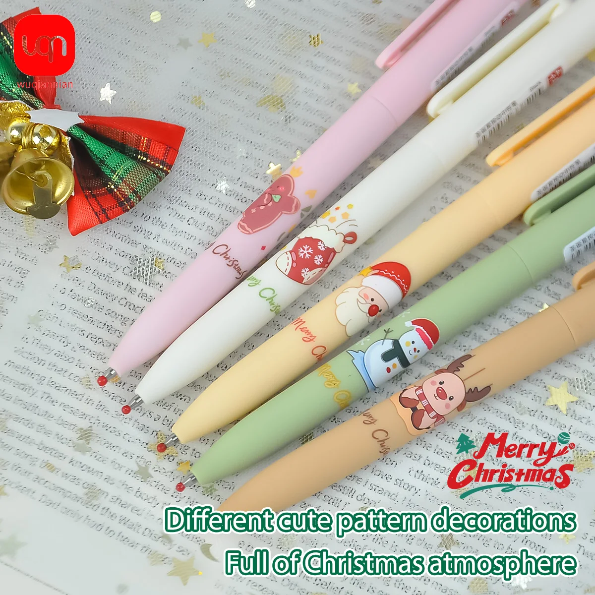 WQN 4/8/12 Stück Premium-Carbon-Schwarz-Stifte, 0,5 mm, Büro-Signaturstifte mit hoher Kapazität, glattes Schreiben, kein Tintenleck / Halloween