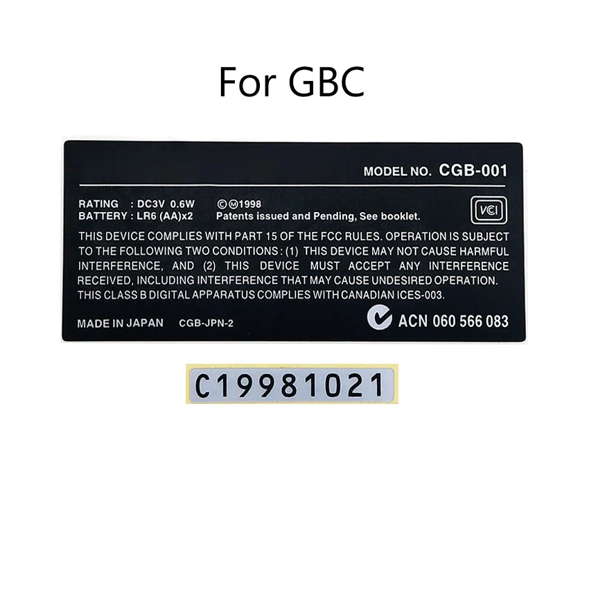 YuXi 1 قطعة ل GB GBC GBL GBP لعبة وحدة التحكم شل استبدال ملصقات للتسمية ل SNK NGPC WSC العلامة الخلفية