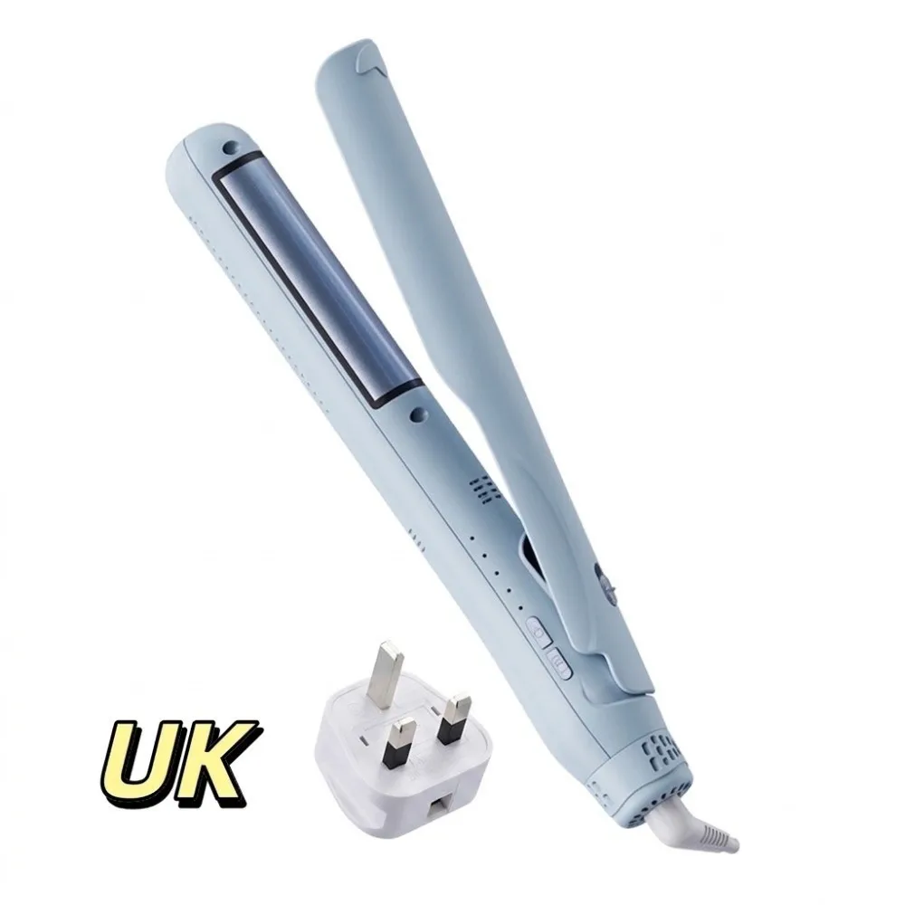 Portable Hair Straightener Dual Use Low Power Curved Hair Straightener Tourmaline Ceramic Coated Plates Long Lasting Flat Iron