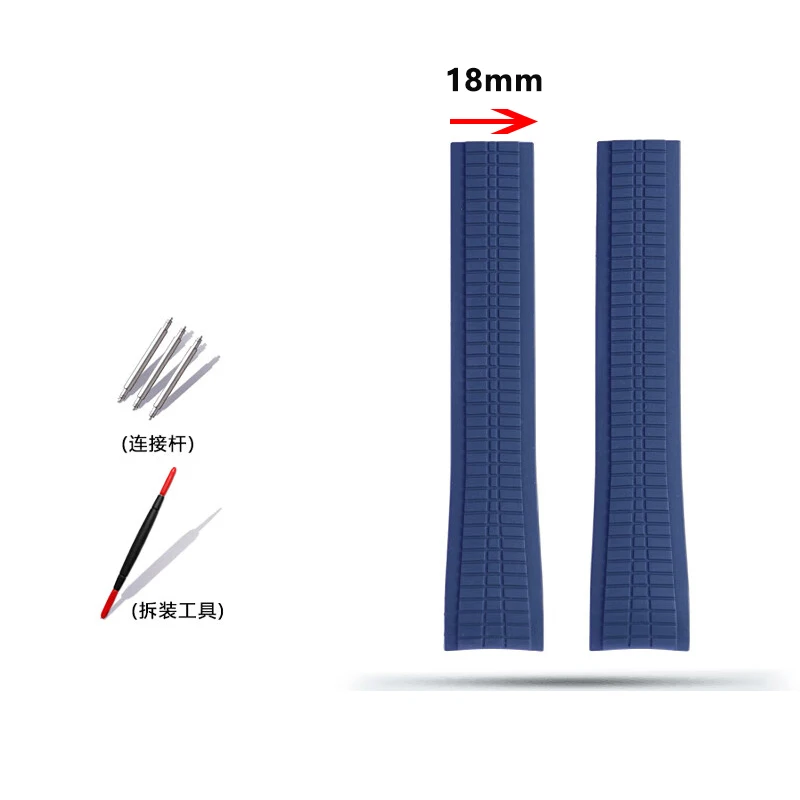 For Patek Philippe Aquanaut series 5167 5164 curved fluororubber men watchband waterproof folding buckle FKM bracelet 21mm strap image 3
