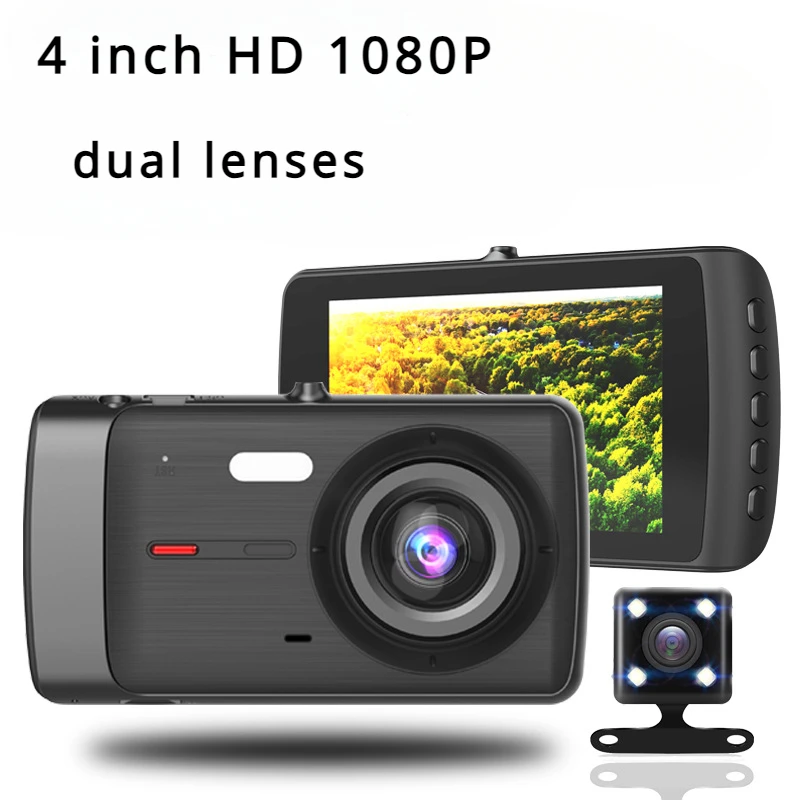 Motion Detection Car Camera Dash Cam Dvr Wide Dynamic Range Dashcam Black Box Night Vision G-sensor 4Inch Loop Recording Full HD