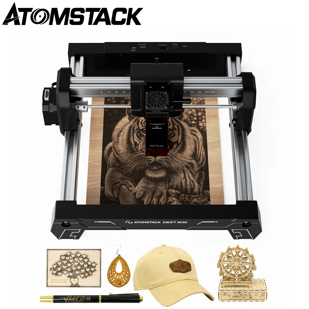 

ATOMSTACK Swift Mini Portable Laser Engraving Machine 3W Laser Power Engraver 155*135MM Work Area Easy to Operate and Use Cutter
