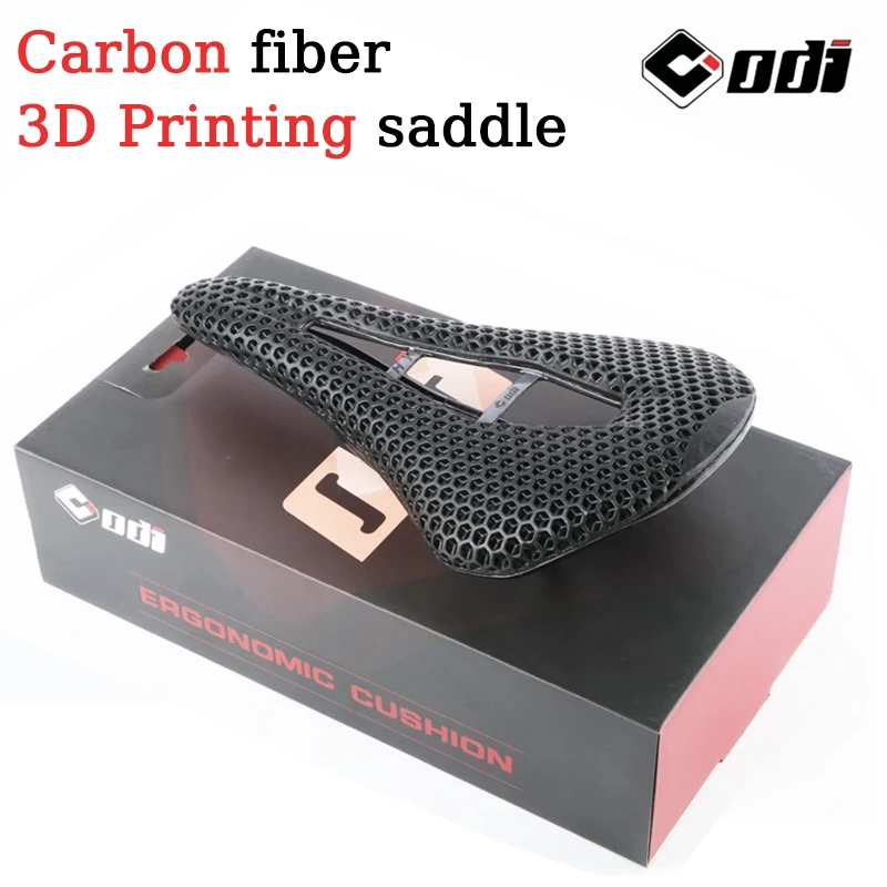 

ODI Bicycle Saddle 3D Printed Carbon Fiber+TPU Ultralight Breathable Bike Seat Soft Bike Cushion MTB Road Bicycle Accessories