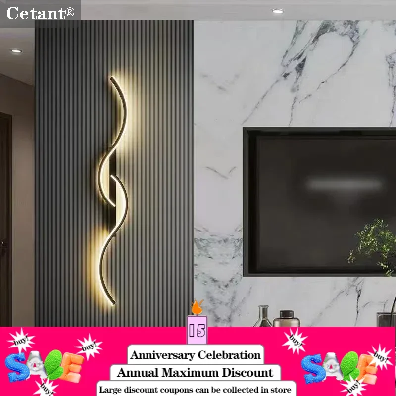 LED Wall Lamp Smart Remote Control Bedroom Bedside Living Room Staircases 60/80/100/120CM Led Home Lighting Wall Sconces Lustre