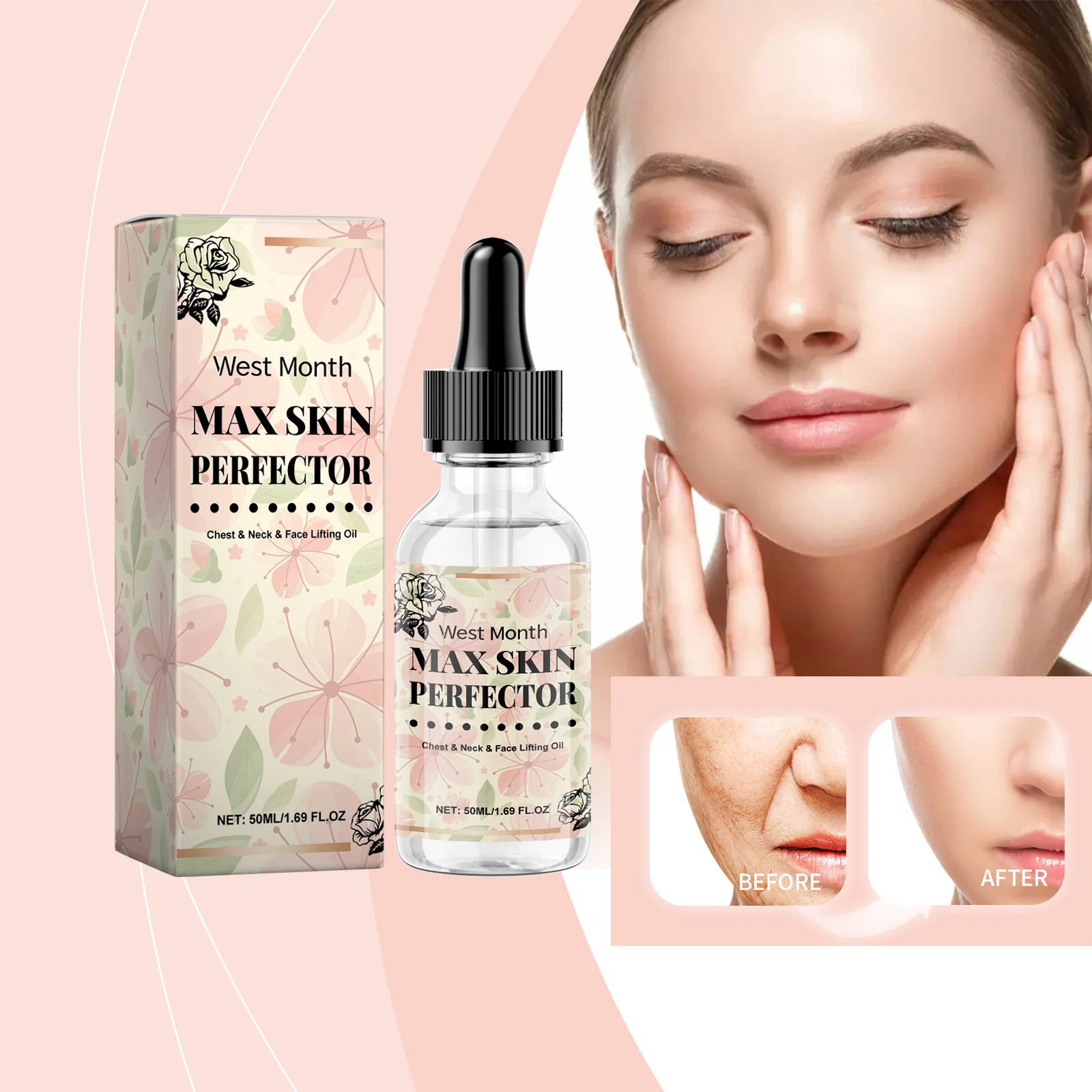 WEST MONTH Chest Neck Face Lifting Oil Efficient Nourishment Deeply Nourish the Skin and Enhance Its luster Winter Skincare