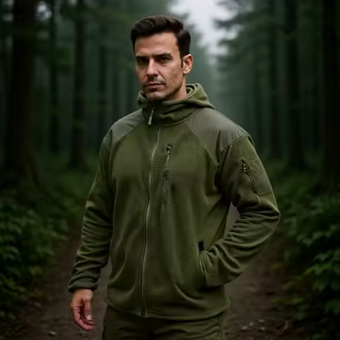 Helikon Men's Tactical Fleece Jacket Grid Football Style Standalone Coat with Hood Windproof for Outdoor Hiking Camping