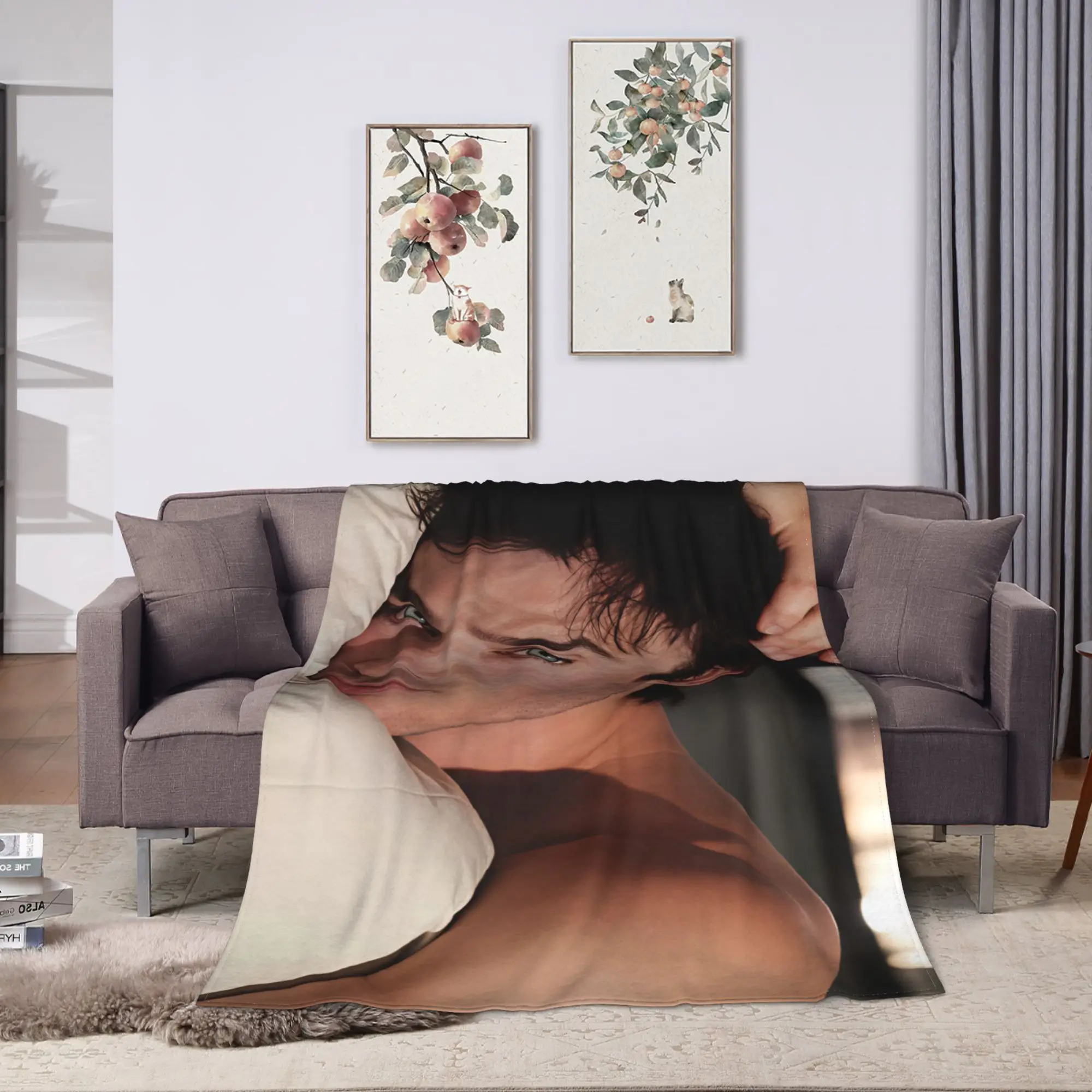 Ian Somerhalder Soft Warm Blanket  Travel Office Plush Bedding Throws Novelty Couch Chair Flannel Bedspread Sofa Bed Cover