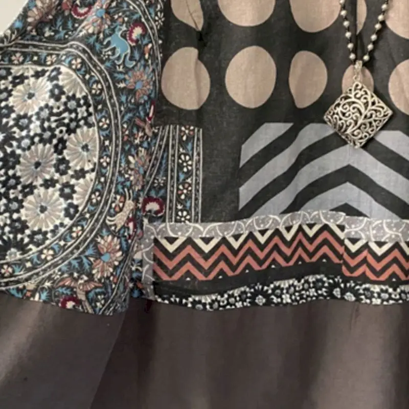 Camisetas de lino y algodón para mujer, camiseta sin mangas con cuello redondo de diseño Original, camisa holgada de gran tamaño con diseño de muñeca artística Vintage, camisetas de verano