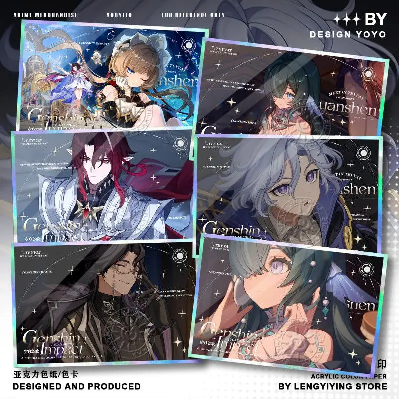 Game Genshin Impact Regrator Sandrone Acrylic Laser Signature Card Colored Paper Double Flash Shikishi Ornament Birthday Gift