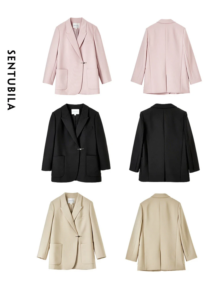 SENTUBILA Tailoring Blazer Women 2024 Spring Fall Fashion Trend Elegant Tailor Suit Jacket Wear To Work Women Clothing 133X49864