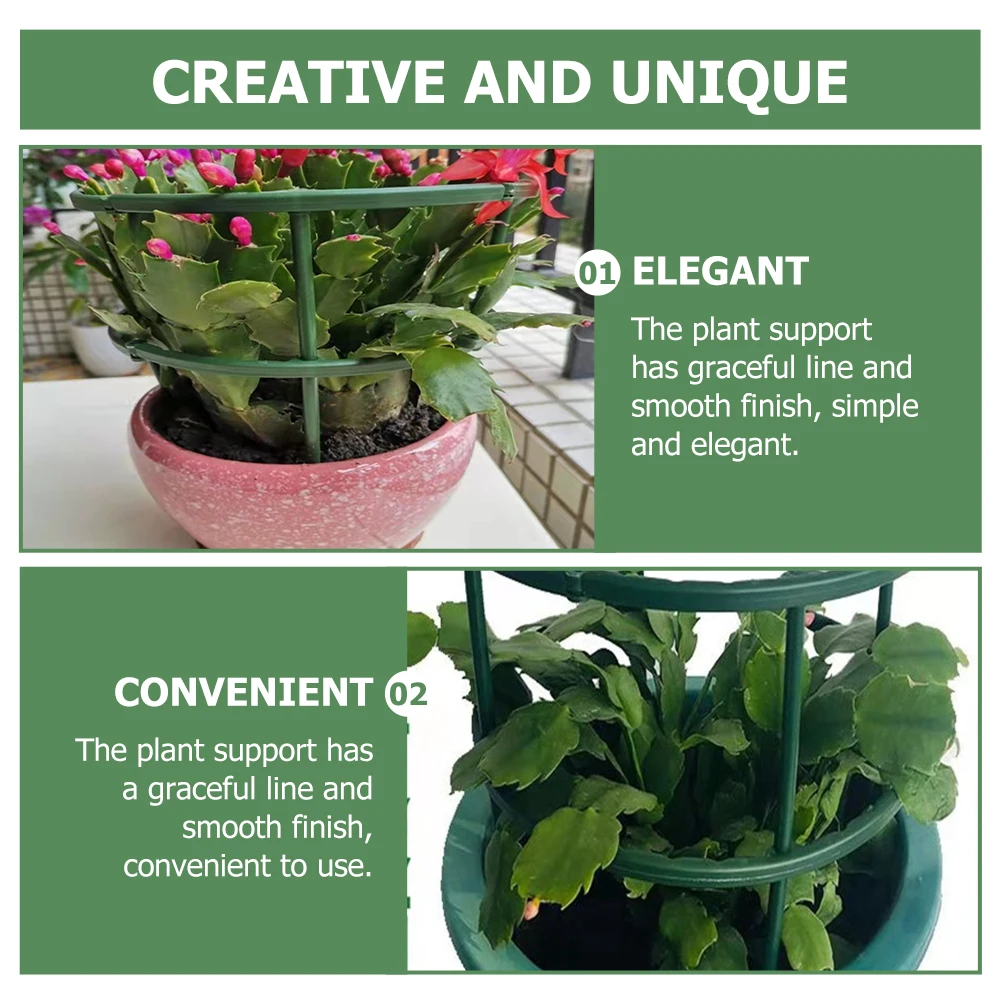 

Climbing Plant Support 4 Curved Rods 25cm Double Layer Plastic Flower Bracket Gardening Trellis Vine Stakes Plant