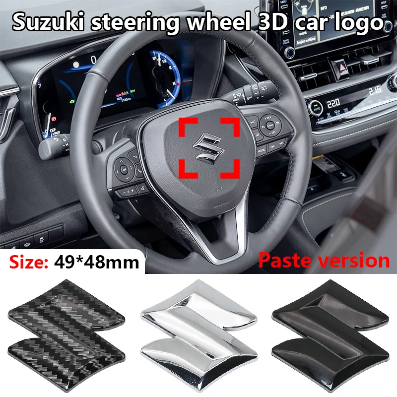 ABS 3D steer wheel emblem Sticker Car Steering Wheel Sticker Interior Emblem For Suzuki Grand Swift Jimny Vitara Baleno SX4