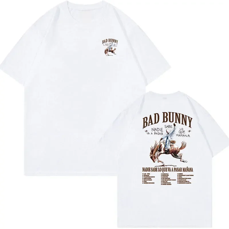 Women Rapper Bad Bunny Nadie Sabe Lo Que Va A Pasar Mañana Album Graphic T Shirts Men Women's Tshirt Male Hip Hop T-shirts Tops