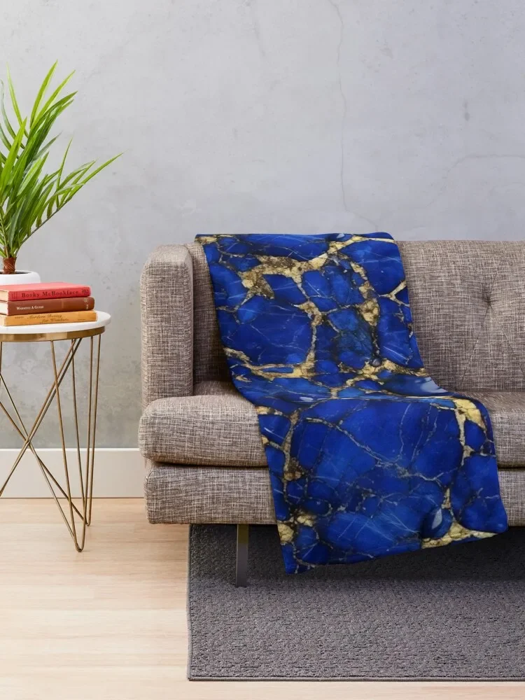 Golden Lapis Lazuli Throw Blanket Large Decorative Sofas for winter Blankets