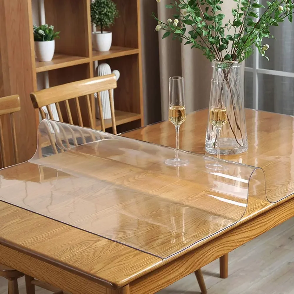 Thickness PVC Transparent Waterproof Table Cover Mat Kitchen Pattern Oil Cloth Glass Soft Cloth Tablecloth