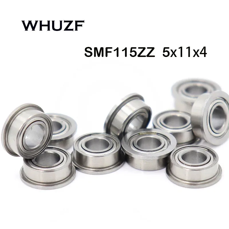 

10PCS SMF115ZZ Flange Bearing 5*11*4 mm ABEC-7 Double Shielded Stainless Steel Flanged SMF115 Z ZZ Ball Bearings SMF115Z MF115