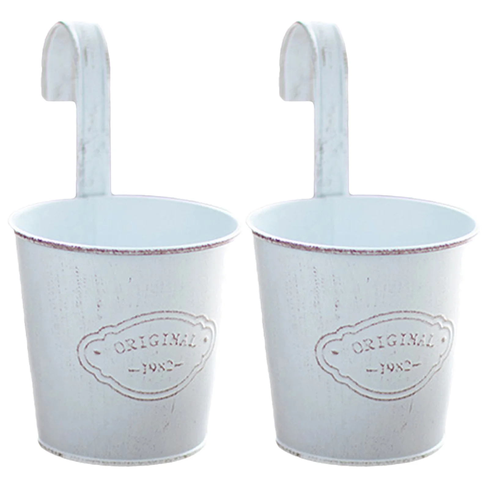 

2pcs Rustic Iron Hanging Bucket For Balcony Garden Decor Flower Planter Pot Indoor Outdoor Plant Container Gardening Bonsai