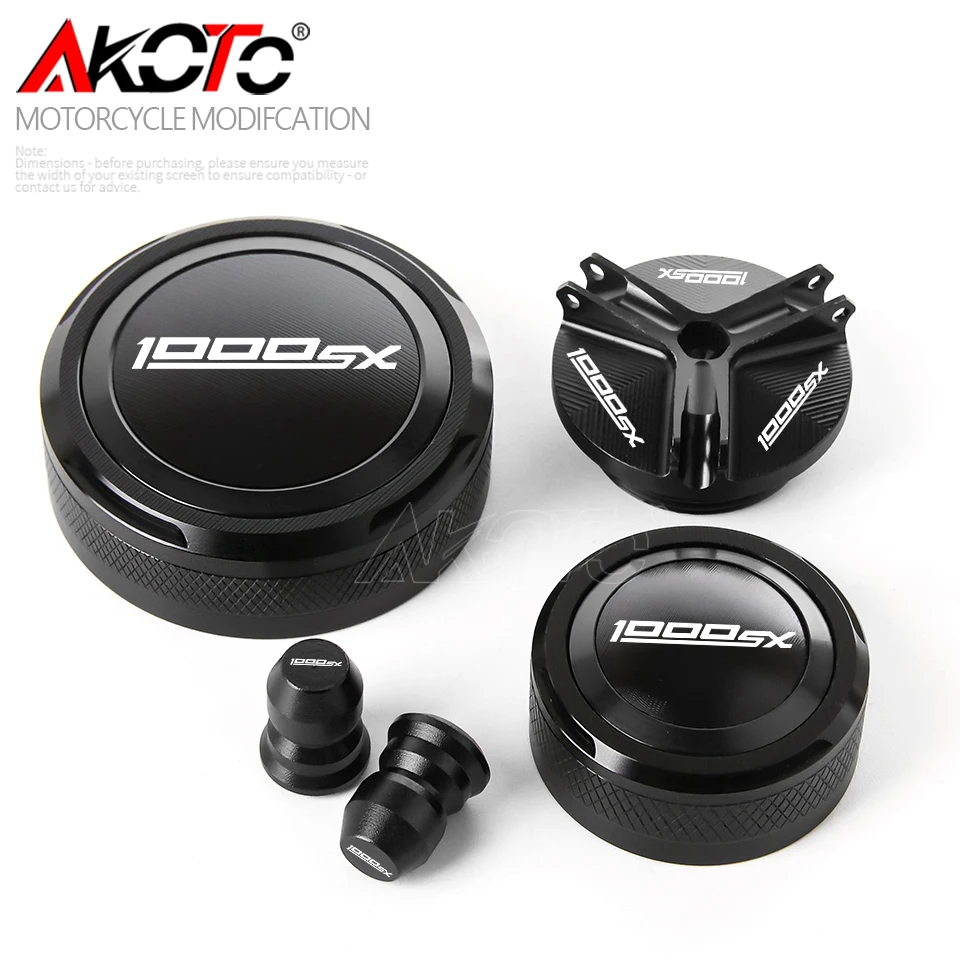 Front Rear Brake Fluid Reservoir Cover Engine Oil Filler Tire Valve Cap FOR KAWASAKI Z1000SX Z 1000 SX 1000SX 2018-2025 Parts