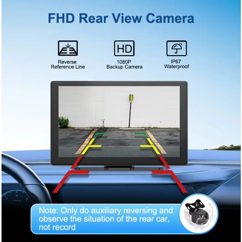 9 Inch Carplay Smart Screen Display Wireless Carplay Android Auto Car Stereo Dashboard Media Player AUX Audio 256G Micro SD Card view 5
