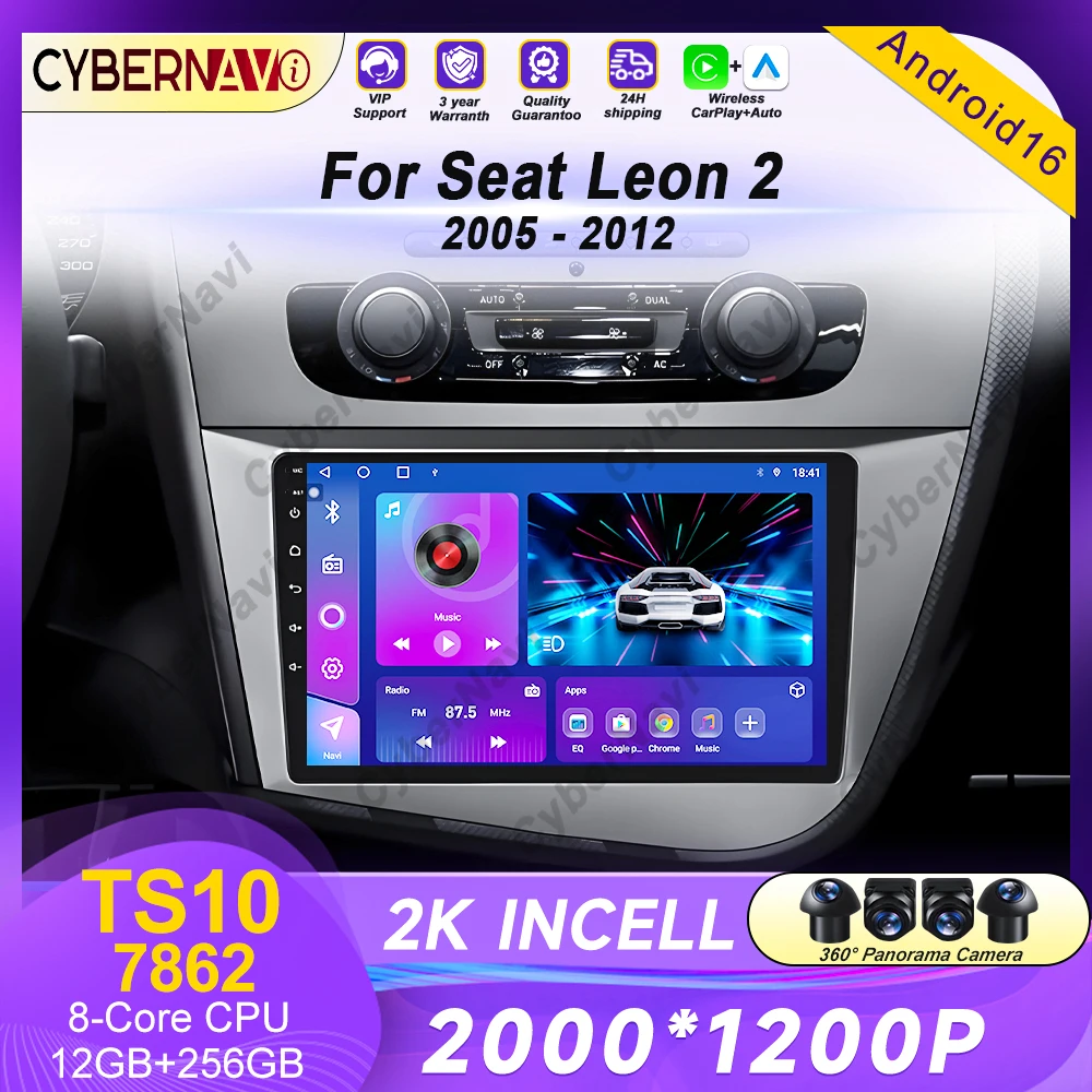 

Автомагнитола Android с GPS-навигацией, CarPlay, Bluetooth для Seat Leon 2 MK2 2005-2012, мультимедийный видеоплеер, стерео, DSP, камера 360, Wi-Fi, 4G