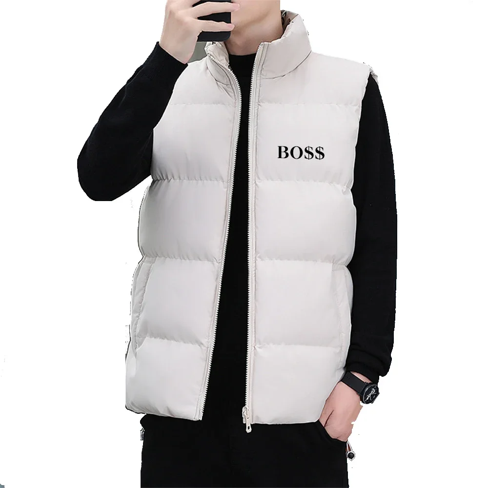 Men Vest Windproof Vest Men Jacket Sleeveless Vest Winter Jacket Casual Coat Men Down Cotton Warm Thicken Waistcoat Thick Gilet