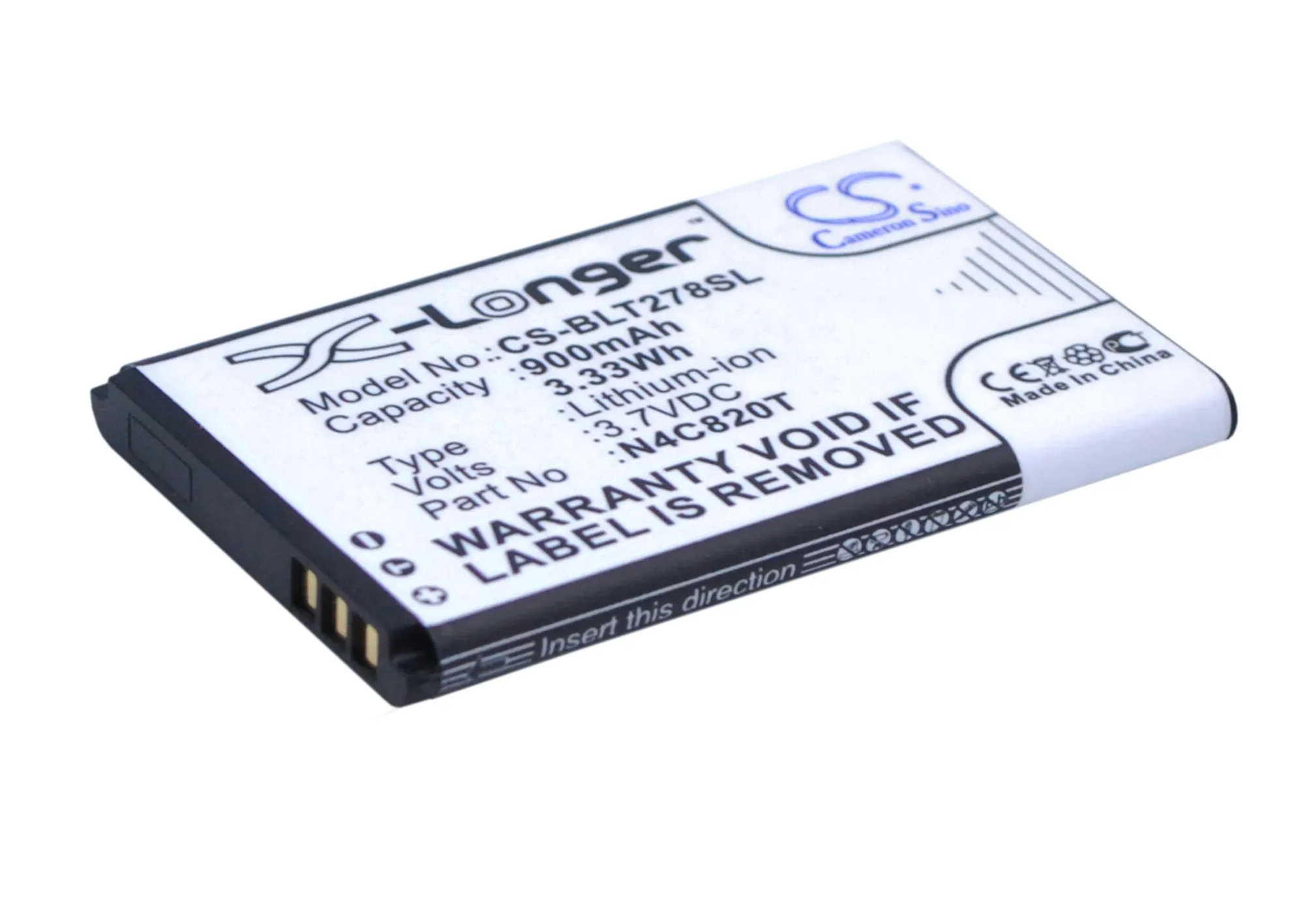 CS 900mAh/3.33Wh battery for BLU Aria,Jenny II,Jenny TV 2.8,Q170T,Q170W,Samba TV,T174,T177,T193,T276,T276T,T278X