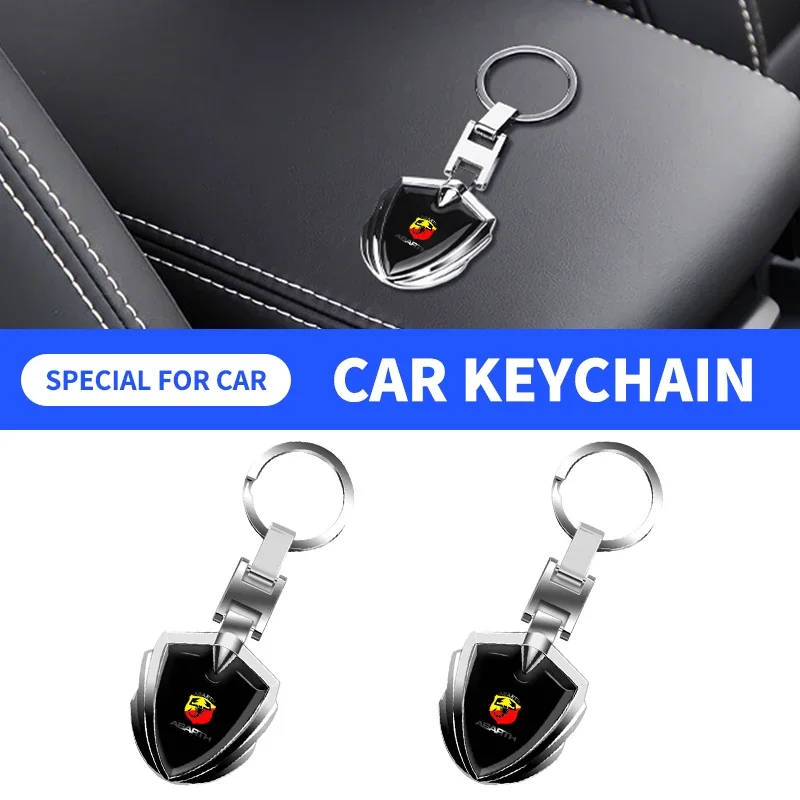 

Carbon Fiber Leather Keychain Logo custom Business Gifts Key Ring Men Women Car Key Strap For Fiat Abarth 595 Abarth 500 Abarth