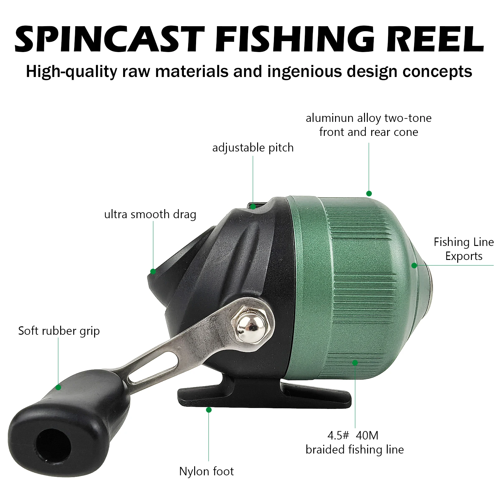 FREE FISHER Carrete Spincast de lanzamiento para agua dulce y salada - imagen 4