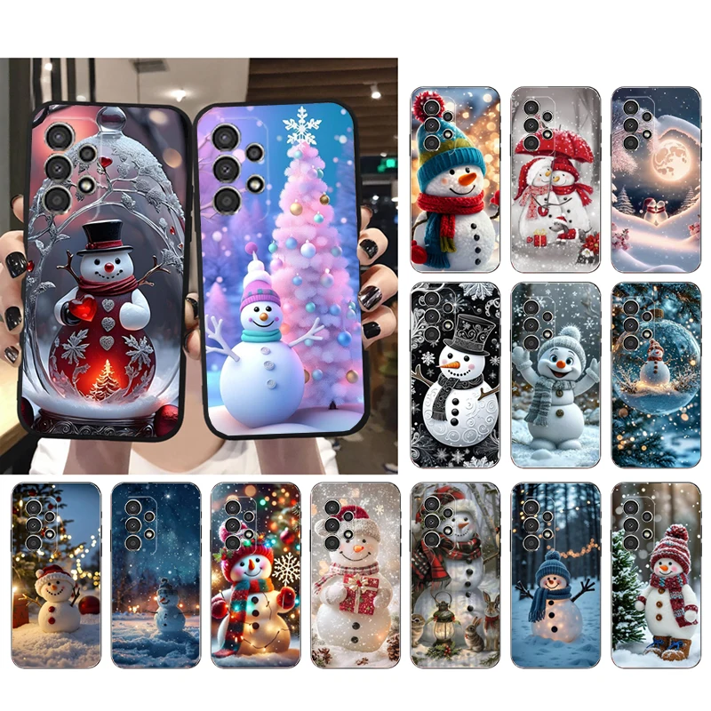 

Phone Case For Samsung A55 A16 A56 A36 A35 A15 A53 A54 A33 A34 A25 A05S A52 A52S A14 A26 A71 Cute Snowman Christmas
