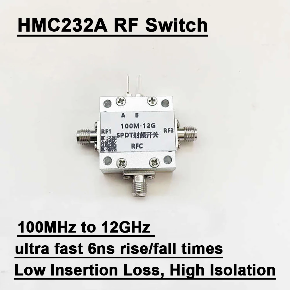 Commutateur RF HMC232A 100 MHz-12 GHz, commutateur SPDT micro-ondes à faible perte d'insertion et à isolation élevée pour les tests et mesures de communication ﻿