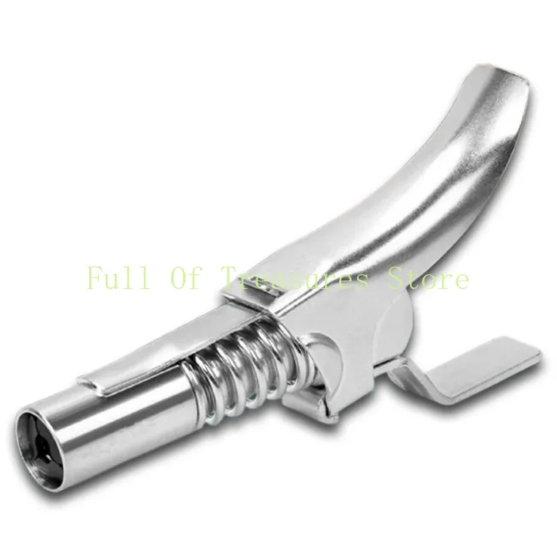 1pc Locking Clamp Type High Pressure Grease Nozzle Double Handle Grease Gun Flat Self-locking Non-leakage Grease Nipple