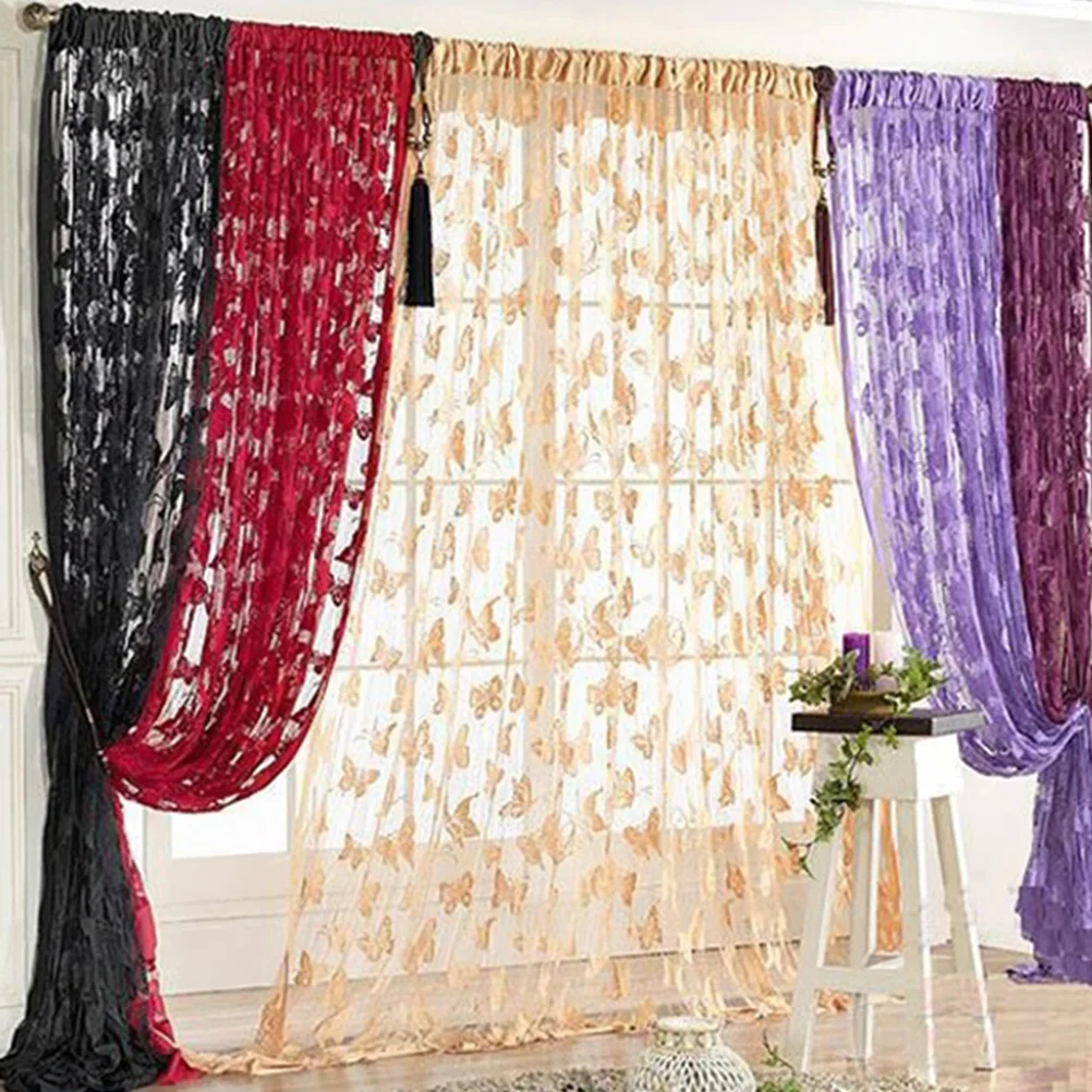 

200 Cm Butterfly String Curtain Premium Polyester Line Curtains For Living Room Doorway Window Room Divider Thread Panel Screen