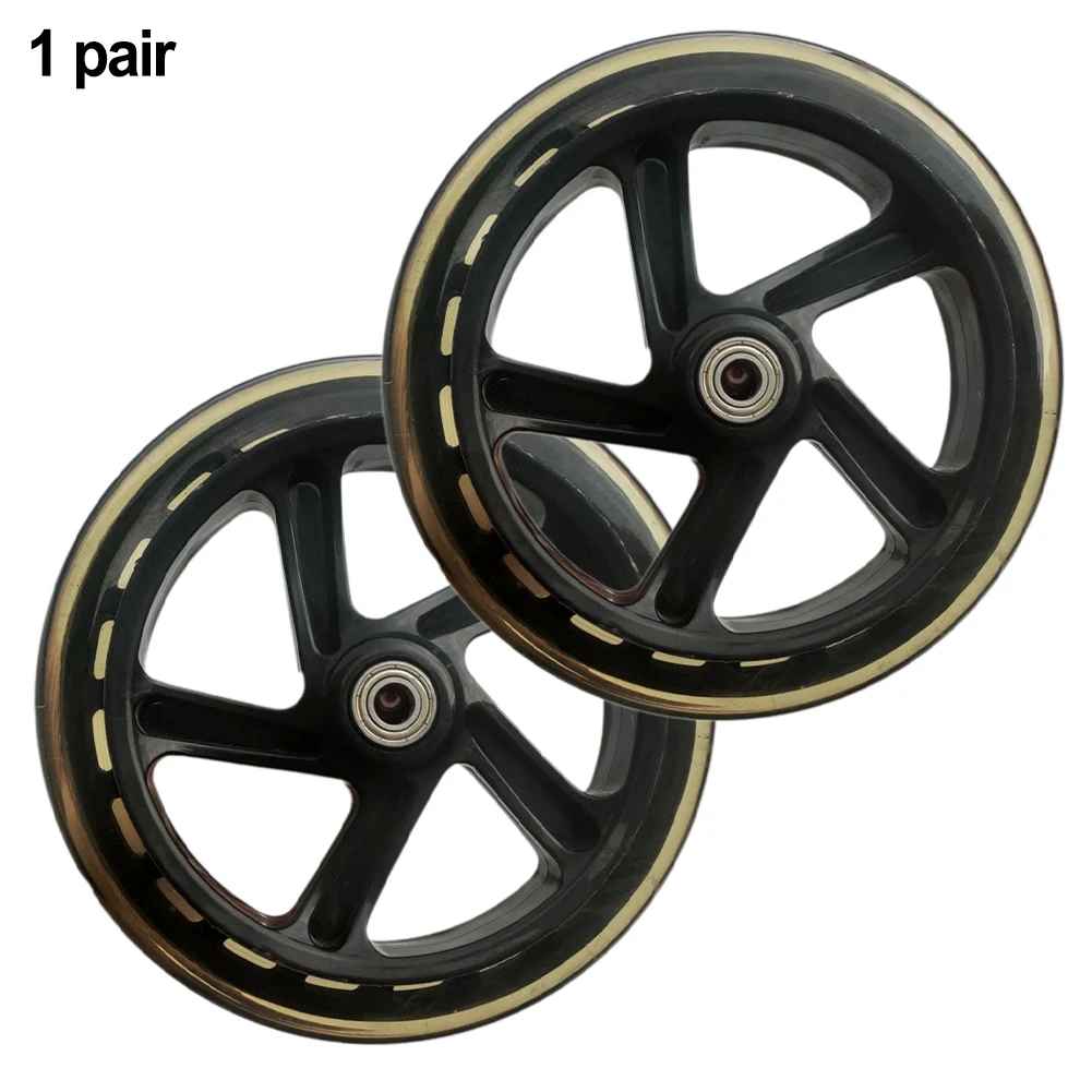 2Pcs PU Wheel Scooter Shopping Cart Silent Wheels Electric Skateboard Wheel PU Wear-resistant Shopping Wheel