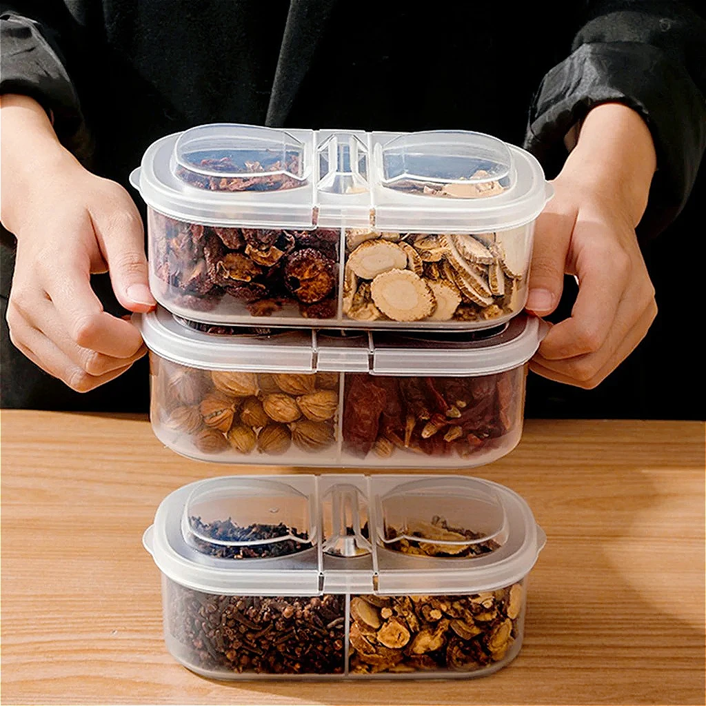 Caja de almacenamiento de especias para cocina, rejilla de Chile seco, pimienta, anís, tanque de almacenamiento Simple, estrella de cocina, anís, canela, tapa de cinturón, caja sellada