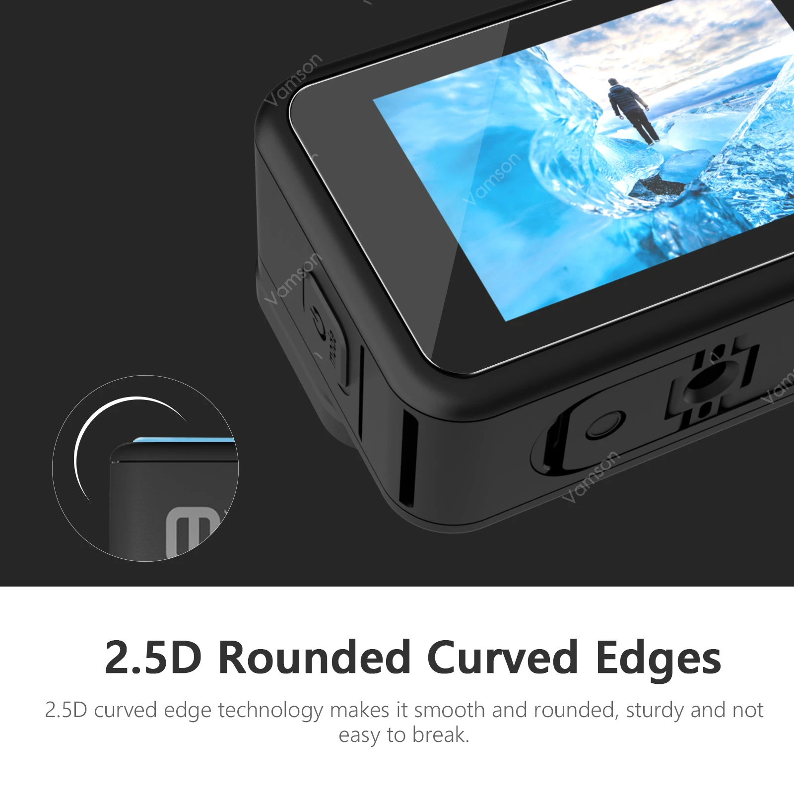 Закаленное стекло Vamson для GoPro Hero 13, черная защитная пленка для экрана + защитная пленка для объектива для Go Pro 13, аксессуары для камеры