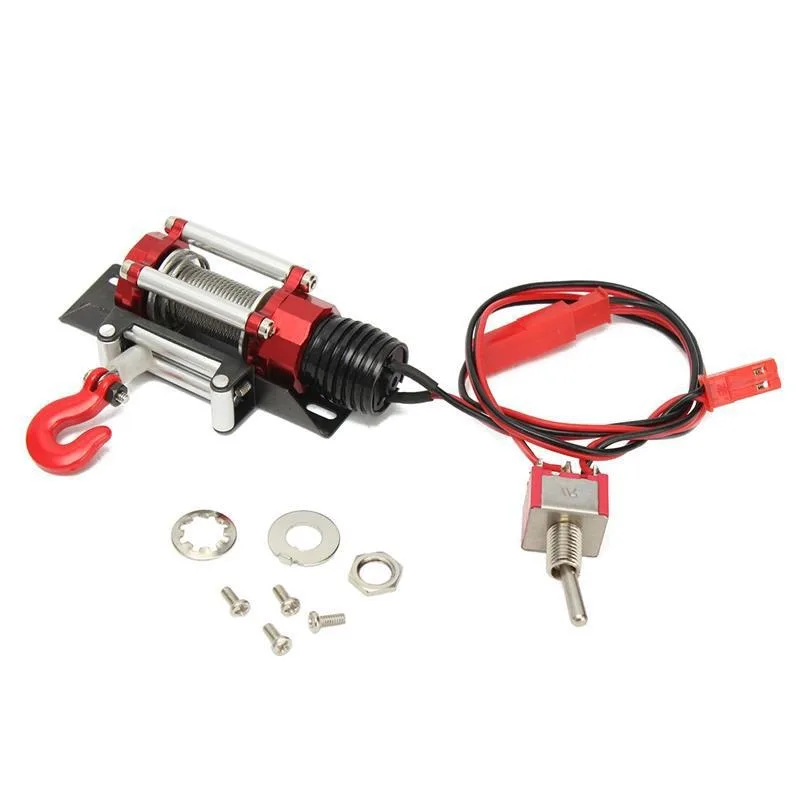 1:10 Scale RC Car Wired Automatic Simulated Metal Winch for 1/10 RC Crawler Axial SCX10 90046 TRX4 Redcat Gen8